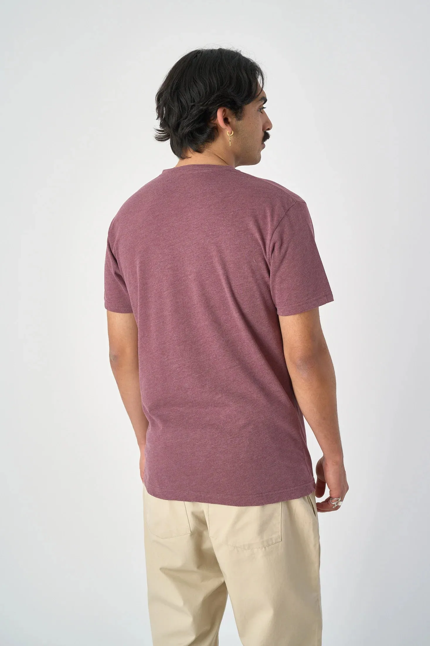 Cleptomanicx Ligull V-Neck Regular Tee - Heather Tawny Port
