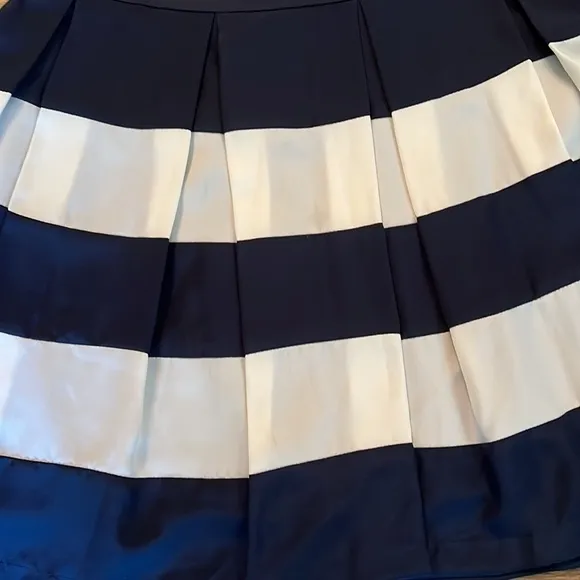 Collective Concepts navy &amp; white pleated skirt size M