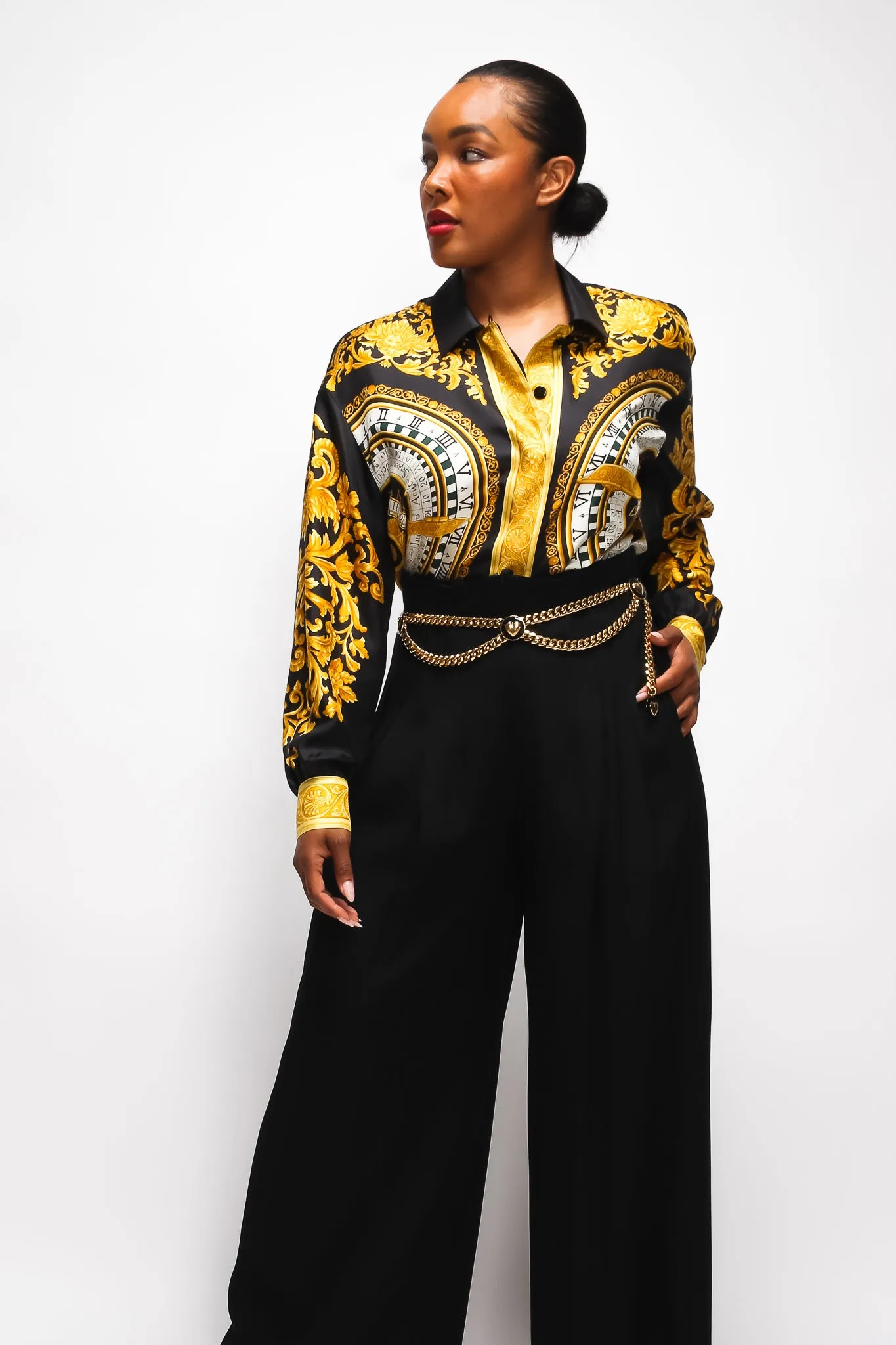 Corset Waist Wide Leg Pant