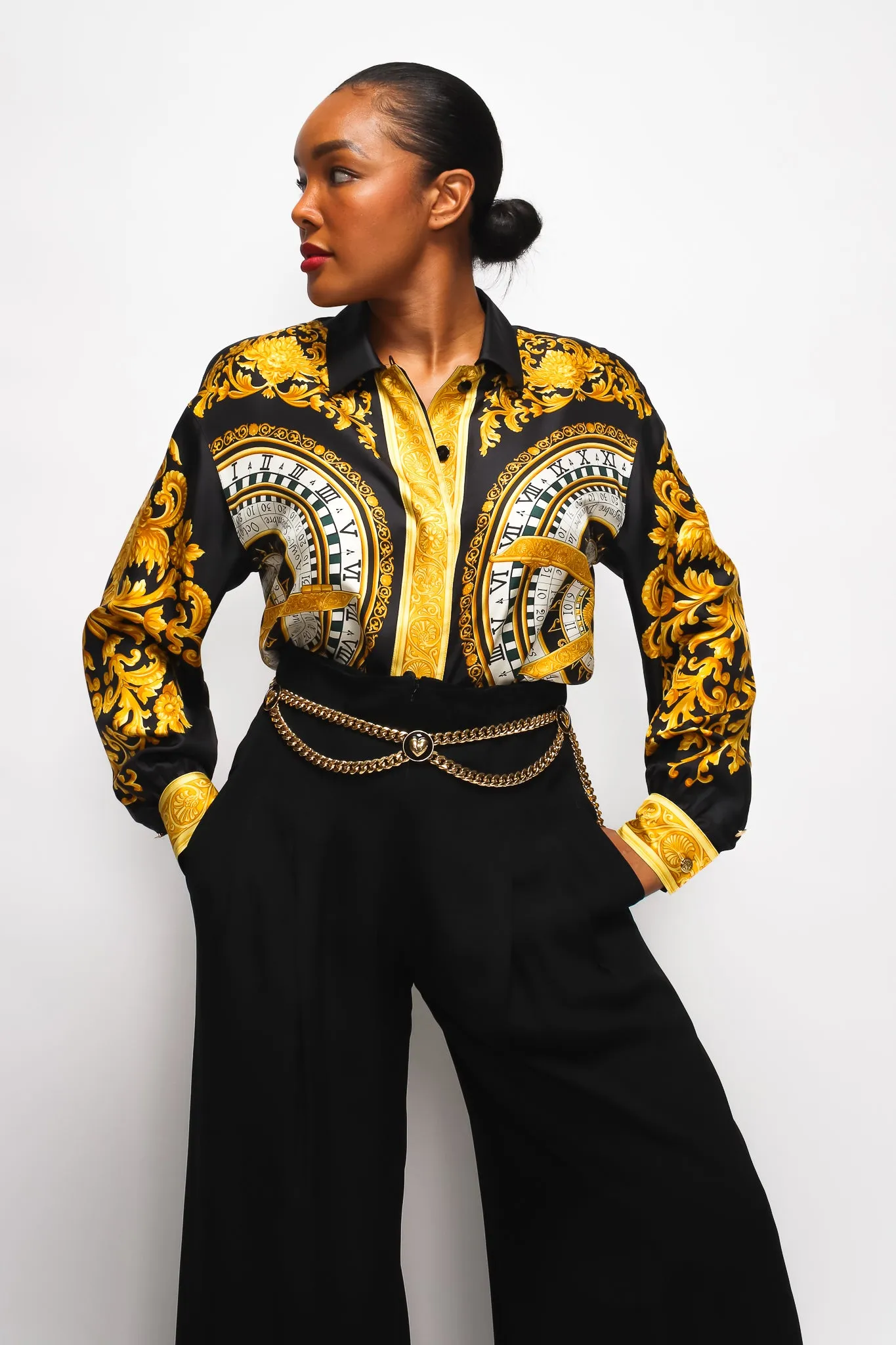 Corset Waist Wide Leg Pant