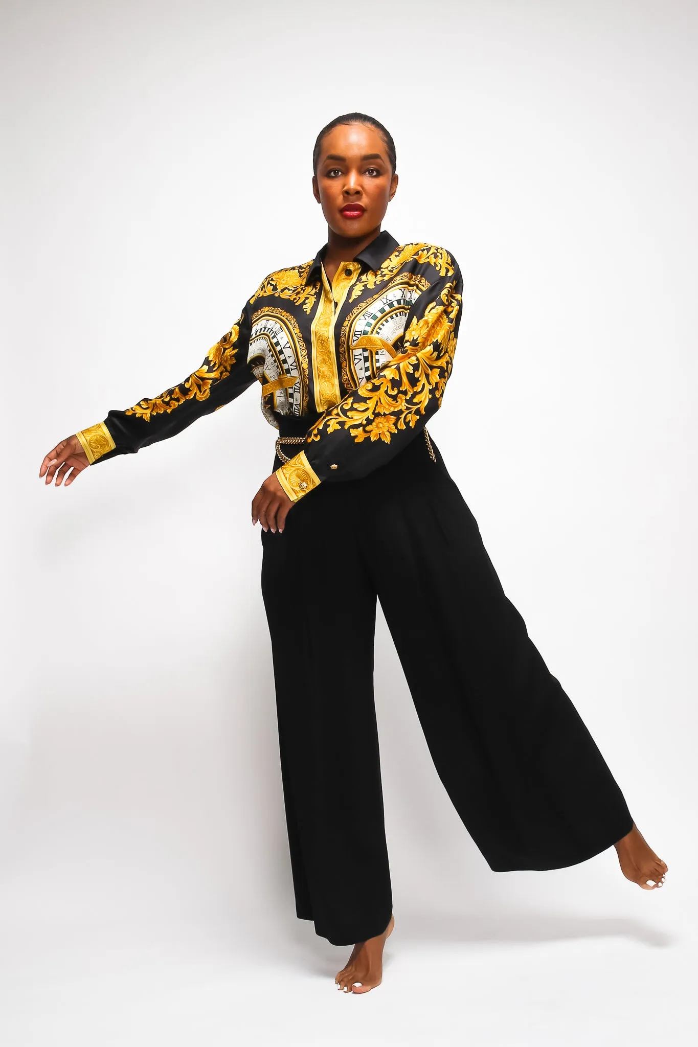 Corset Waist Wide Leg Pant