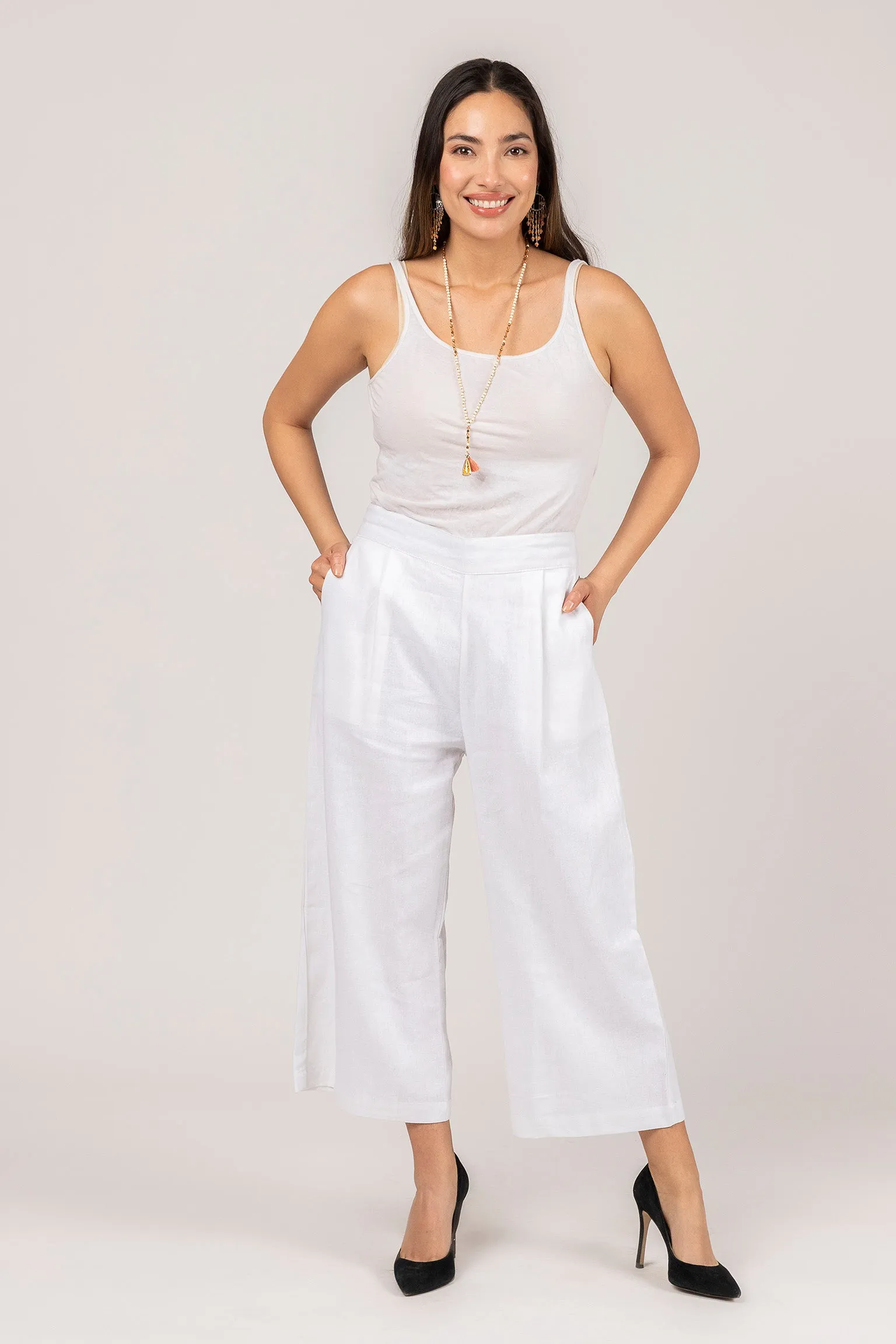 Cotton Wide leg Pocket Pant
