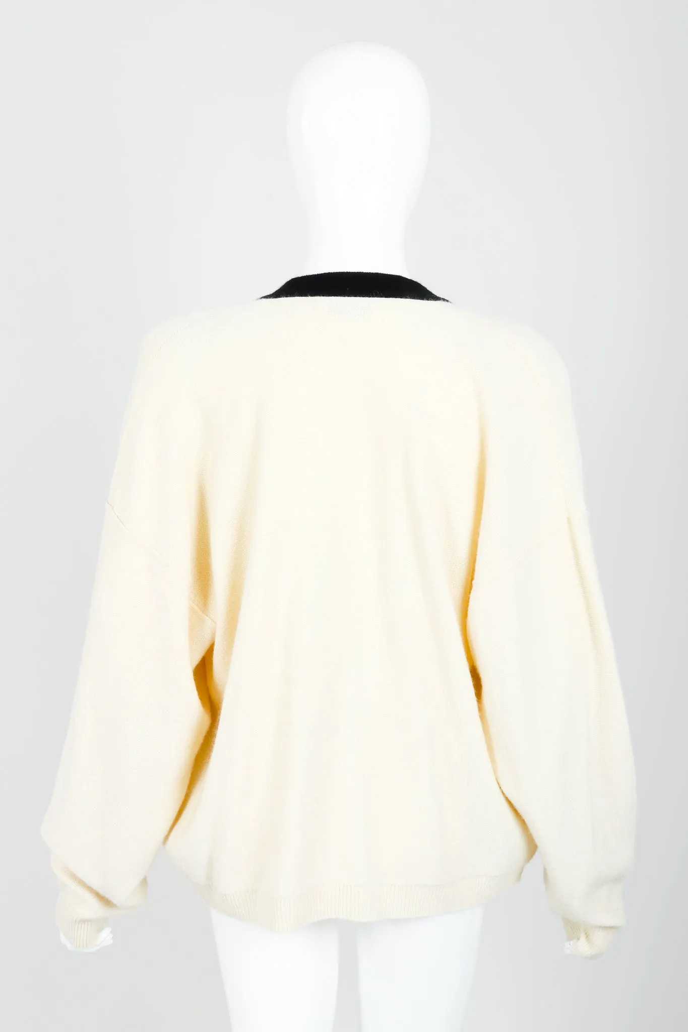 Cream Knit Letterman Cardigan