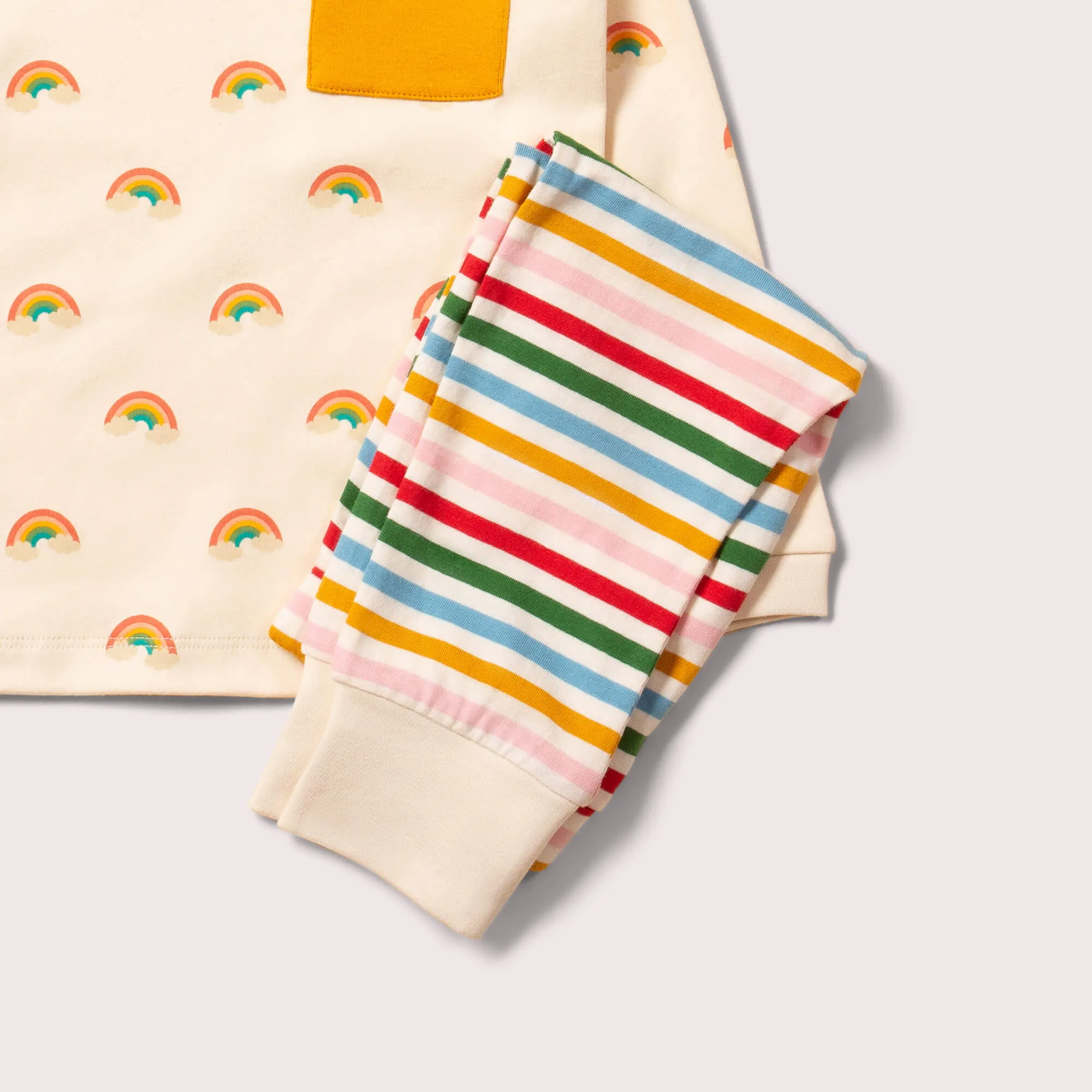 Cream Rainbows Organic T-Shirt & Jogger Playset
