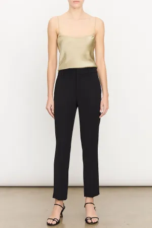 Crepe Tailored Straight Leg Pant in Black