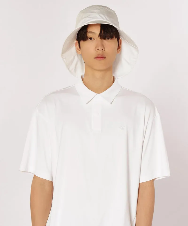 CREVE NINE: Men's String UV Protection Collar T-Shirt - White