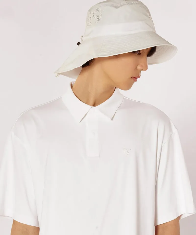 CREVE NINE: Men's String UV Protection Collar T-Shirt - White