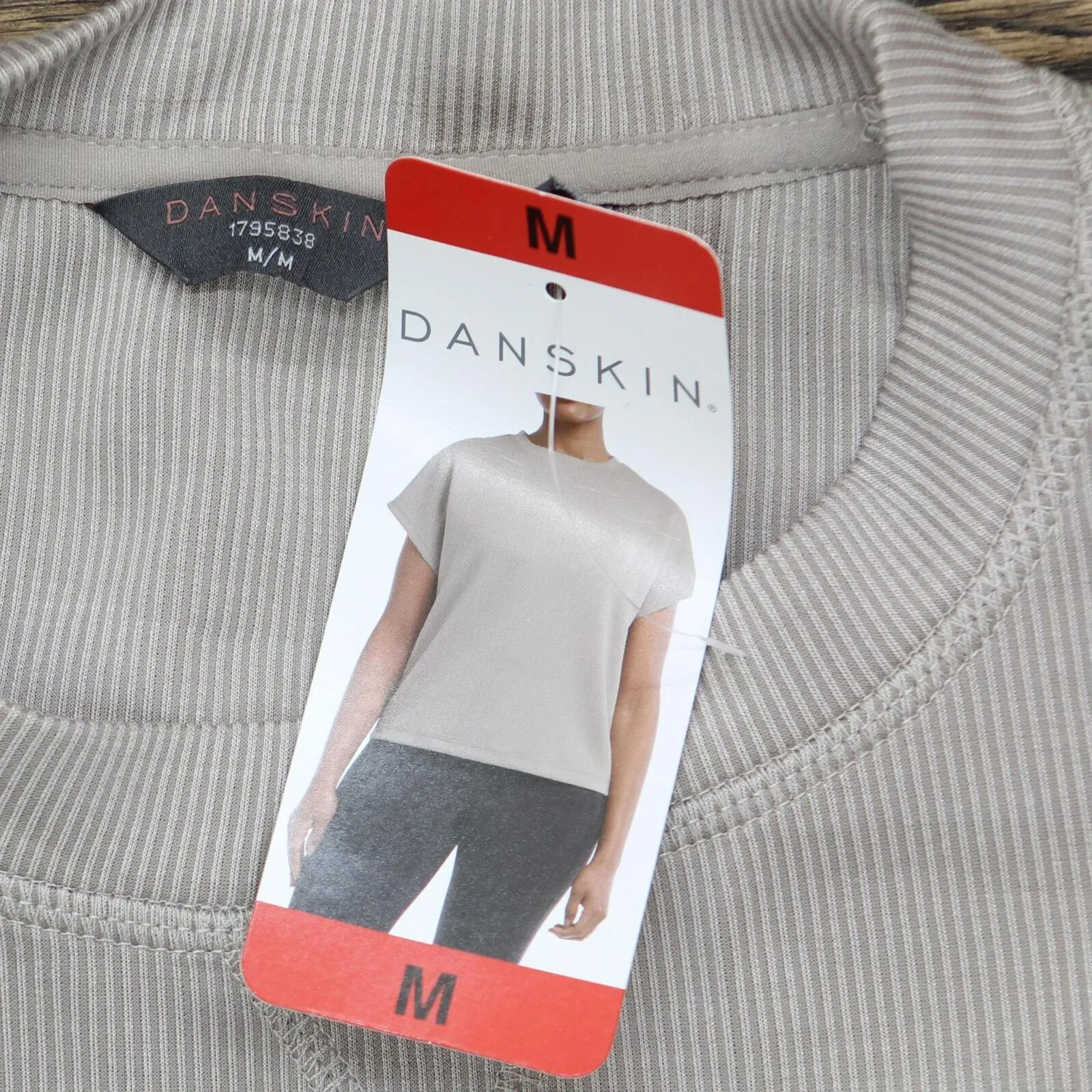 Danskin Womens Knit Ladies Ribbed Scuba T-Shirt Tee 1795838