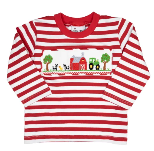 Delaney Boys Striped Farm Smocked Shirt