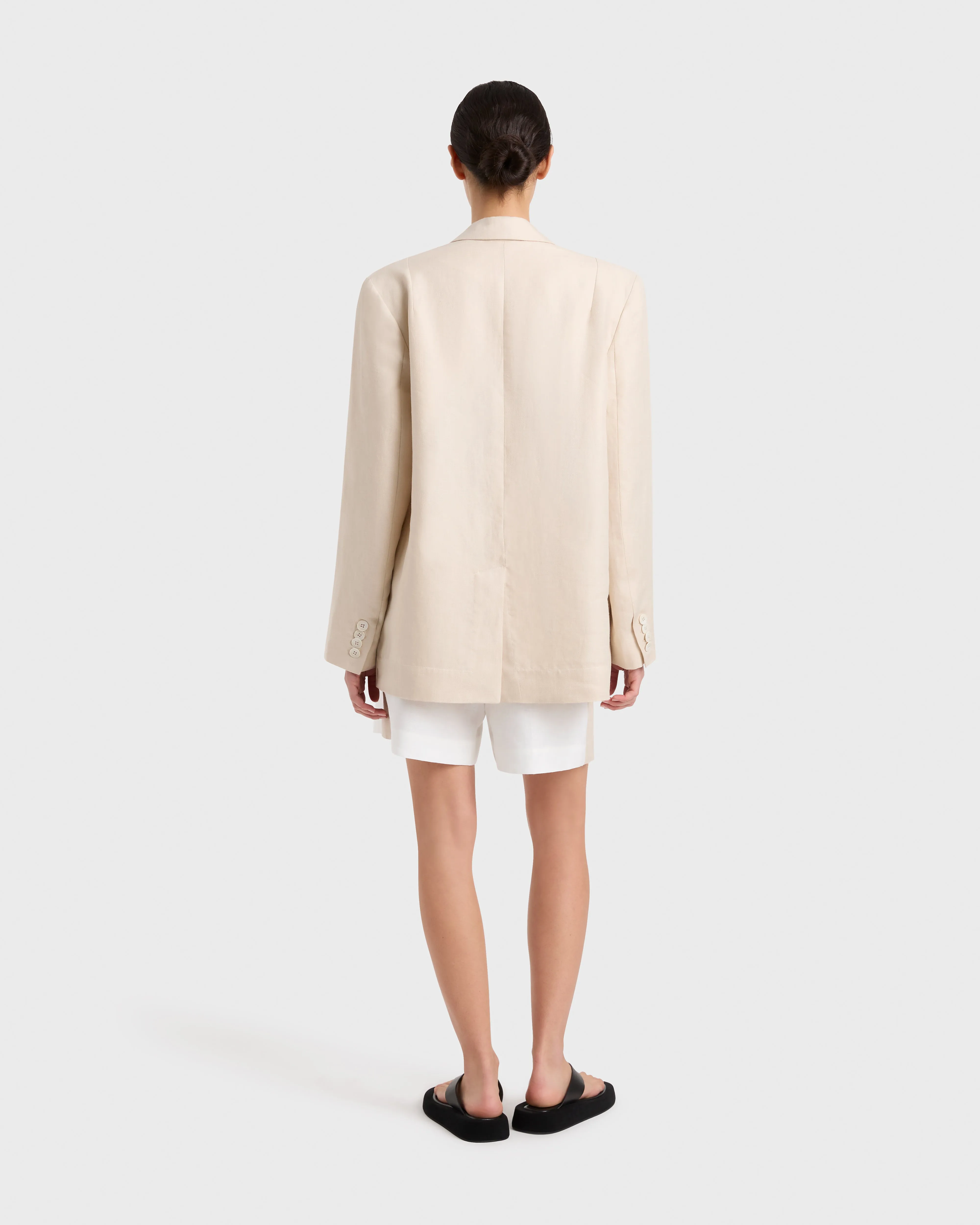 Delphi Linen Oversize Blazer - Sand