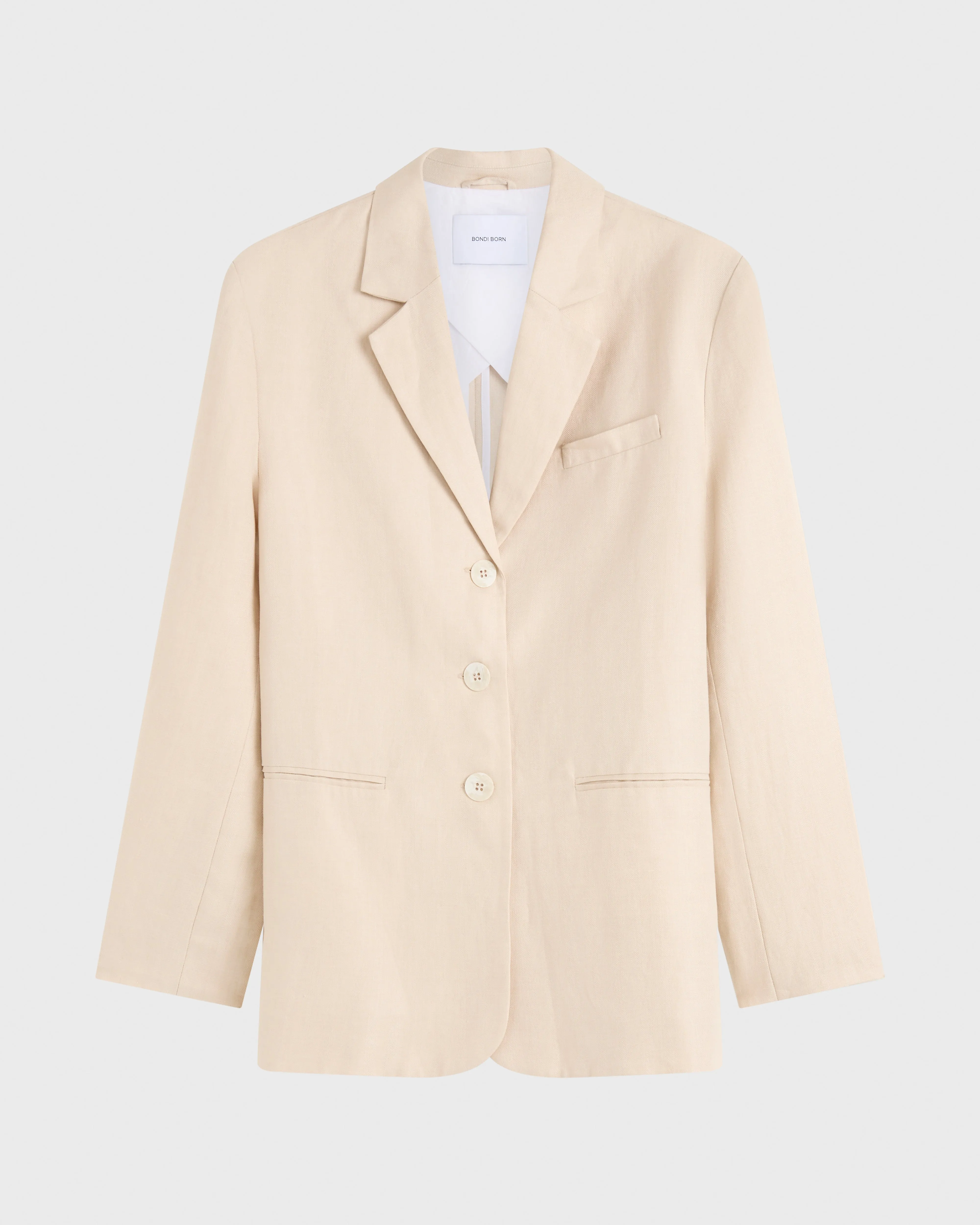 Delphi Linen Oversize Blazer - Sand