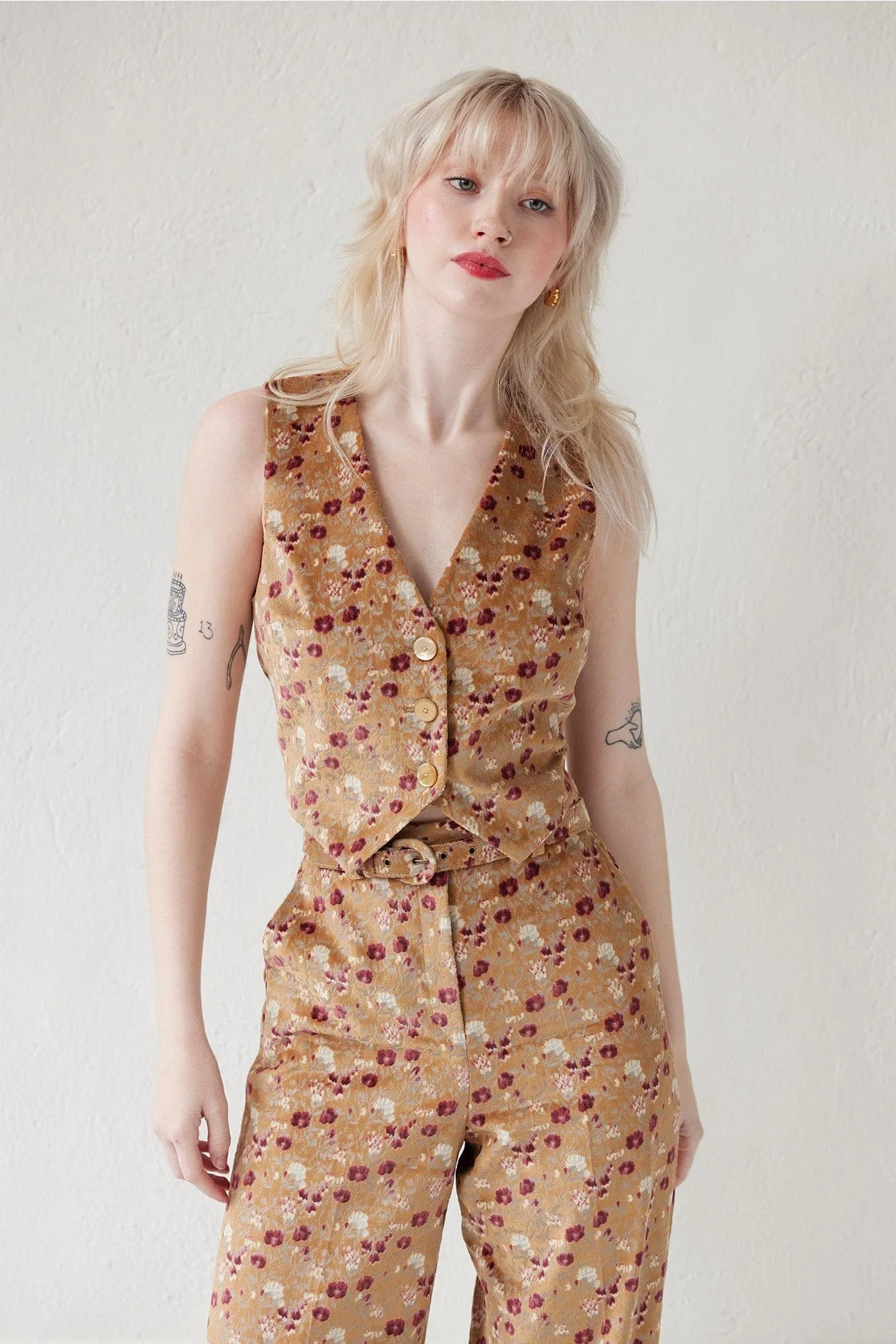 Diane Vest in Italian Flora Velvet