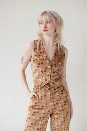Diane Vest in Italian Flora Velvet