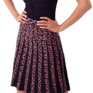 Diane Von Furstenberg Susan Pleated Skirt DVF Belmont Leopard Pink NWT