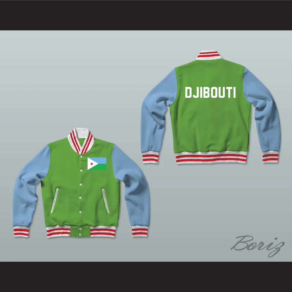 Djibouti Varsity Letterman Jacket-Style Sweatshirt