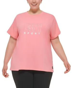 DKNY Womens Plus Size Cotton Embellished Logo T-Shirt DPPT8865