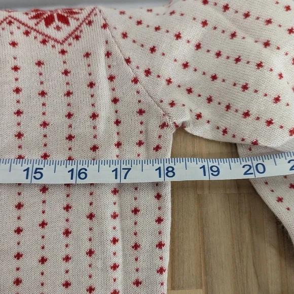 Draper James Red Blue Fair Isle Sweater Dress XL Pleated Skirt Preppy Nordic
