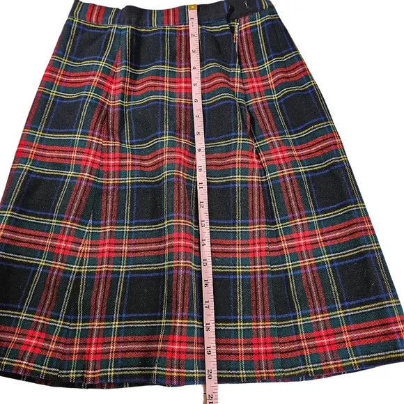 Ed Behan Vintage Tartan Tweed Skirt, Plaid,Knee Length, Size 0