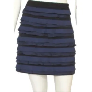 ELIZABETH &amp; JAMES BLACK/BLUE RUFFLED SKIRT•sz M