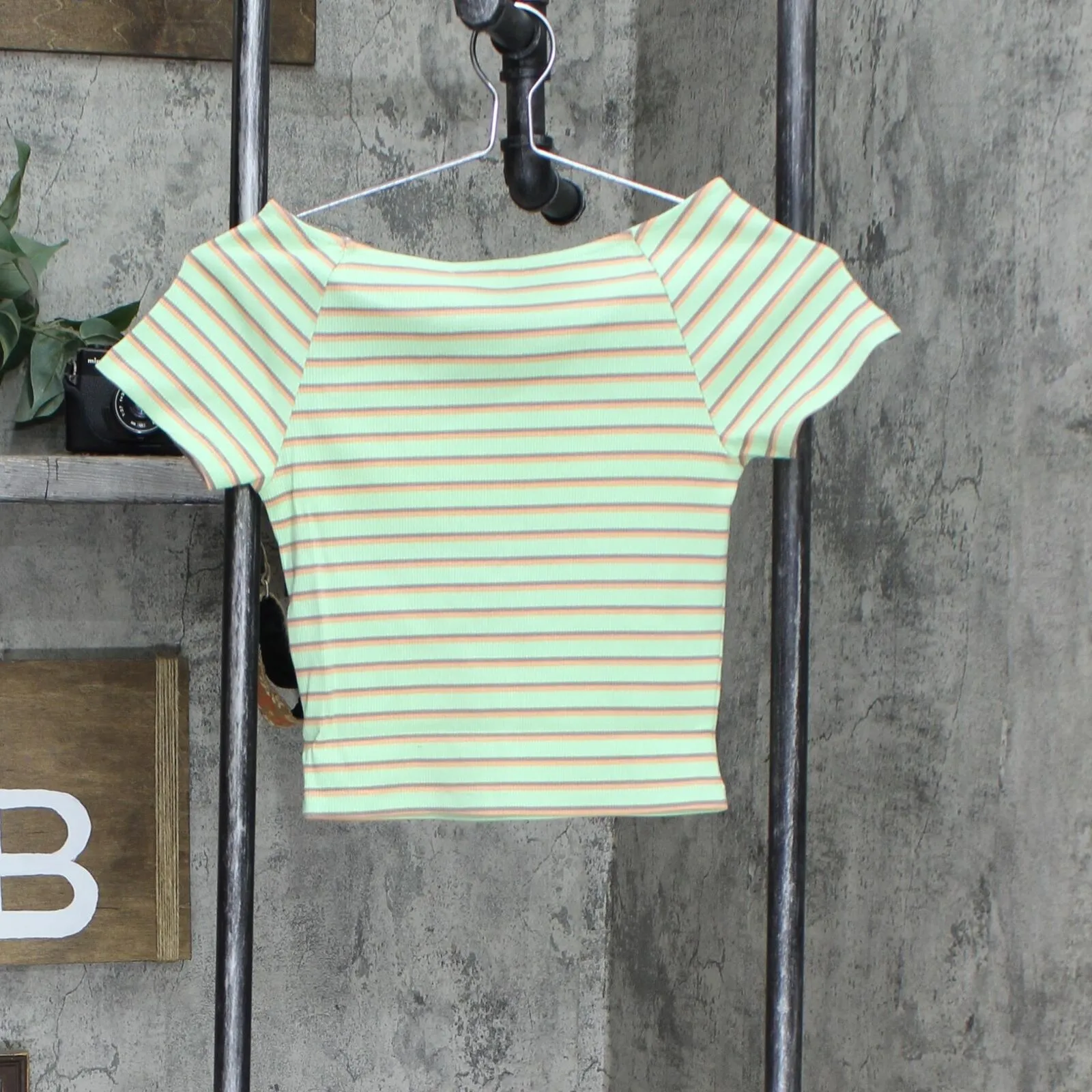 Elodie Womens Short Sleeve Stripe T-Shirt Tee