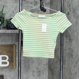 Elodie Womens Short Sleeve Stripe T-Shirt Tee
