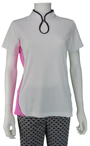 EP NY Marbella Short Sleeve Keyhole Mock