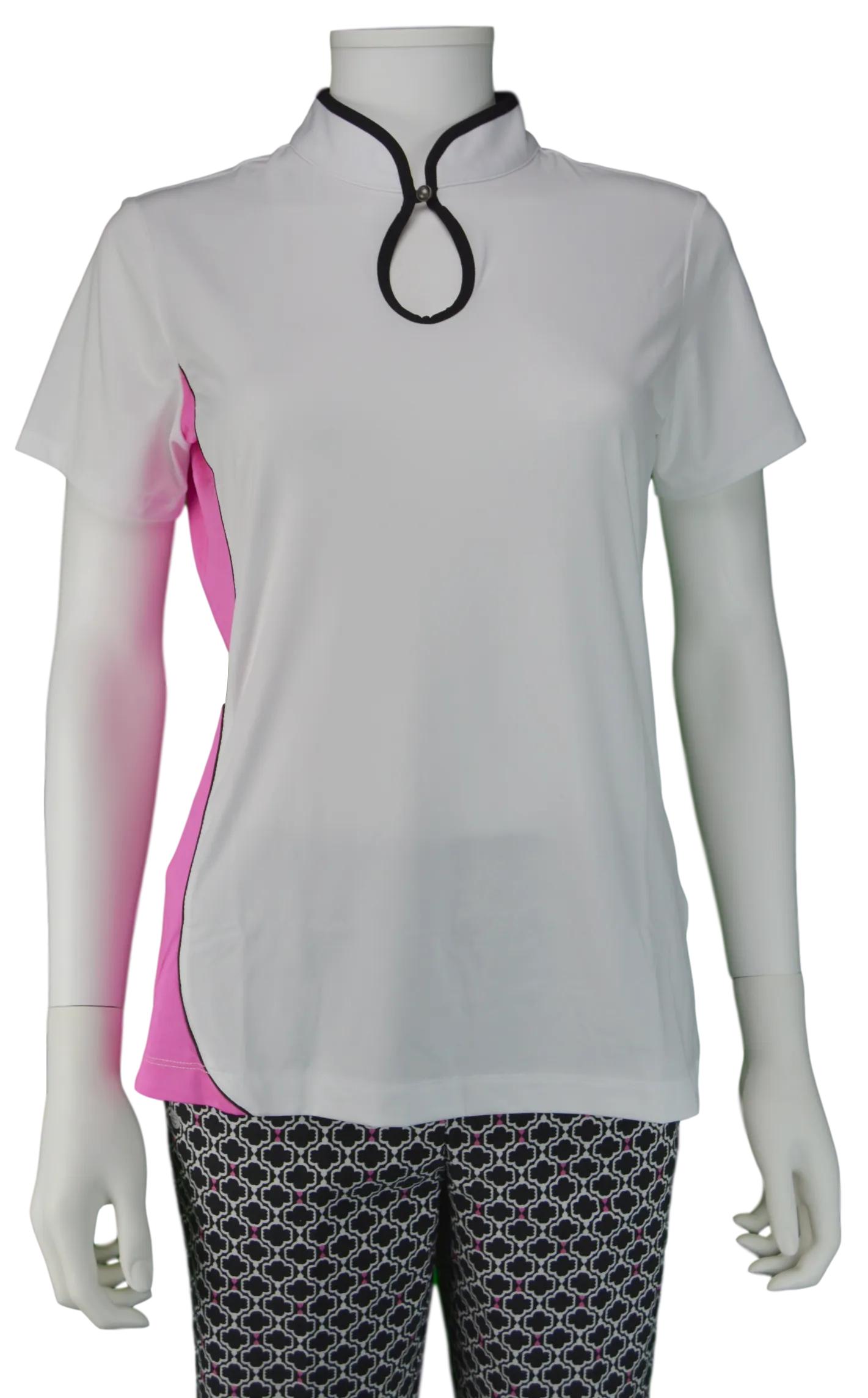 EP NY Marbella Short Sleeve Keyhole Mock