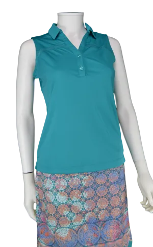 EP Pro Cassis Tour Tech Sleeveless Polo - Aqua Crush