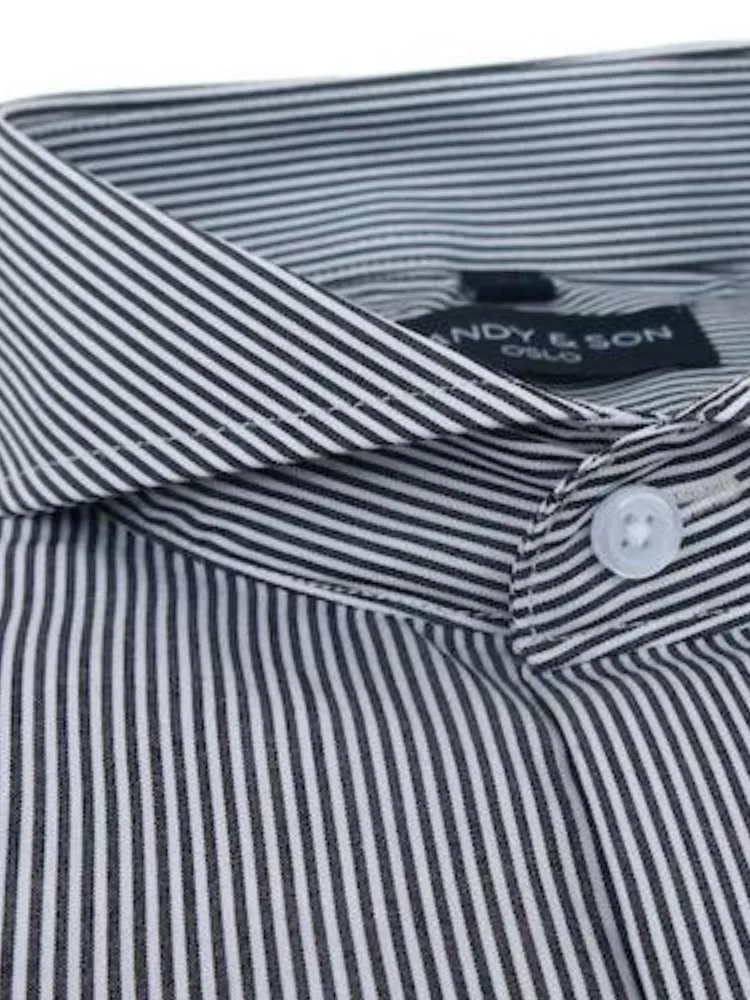 Extreme Cutaway Black Striped Shirt