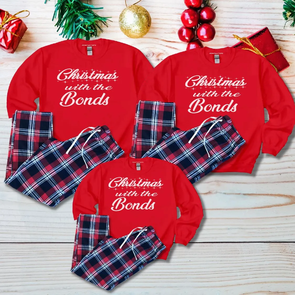 Family Matching Christmas Personalised Tartan Pyjamas