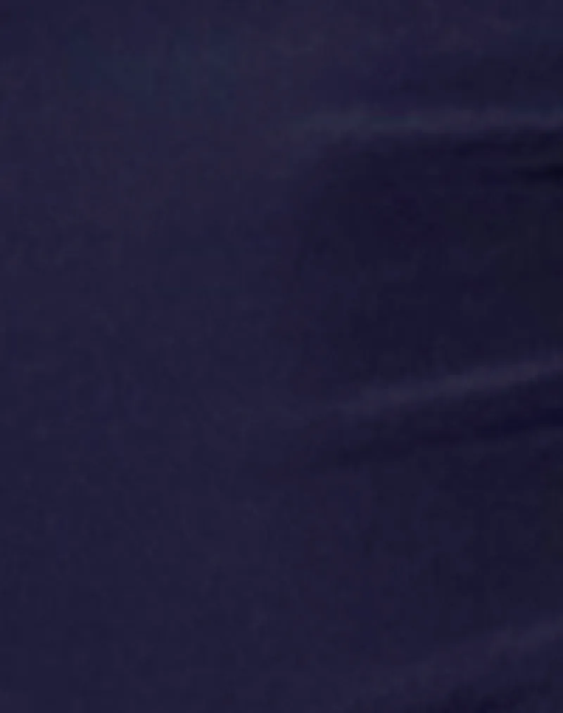 Farida Broderie Trim Bikini Bottom in Midnight Blue