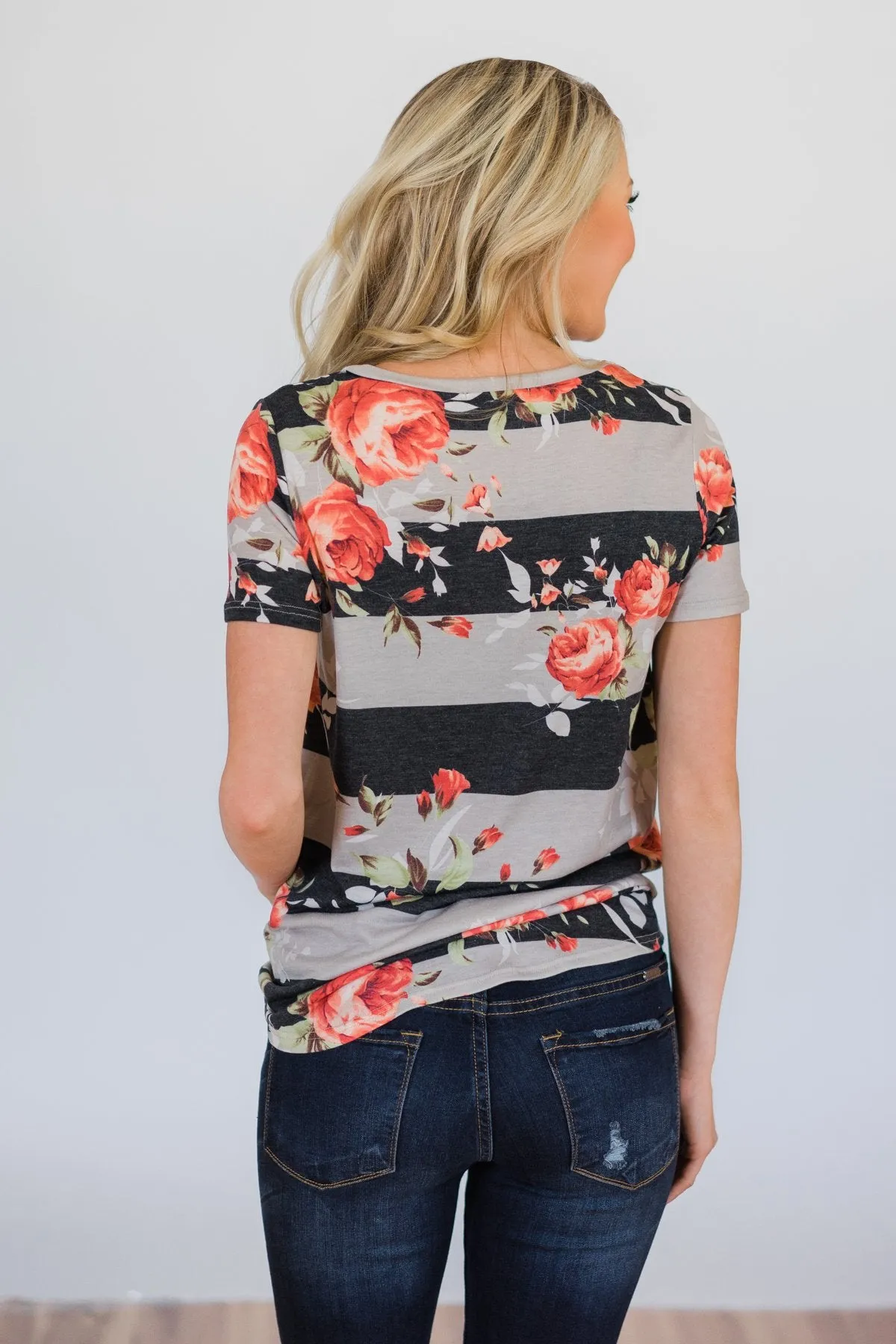 Favorite Type of Floral Striped Top