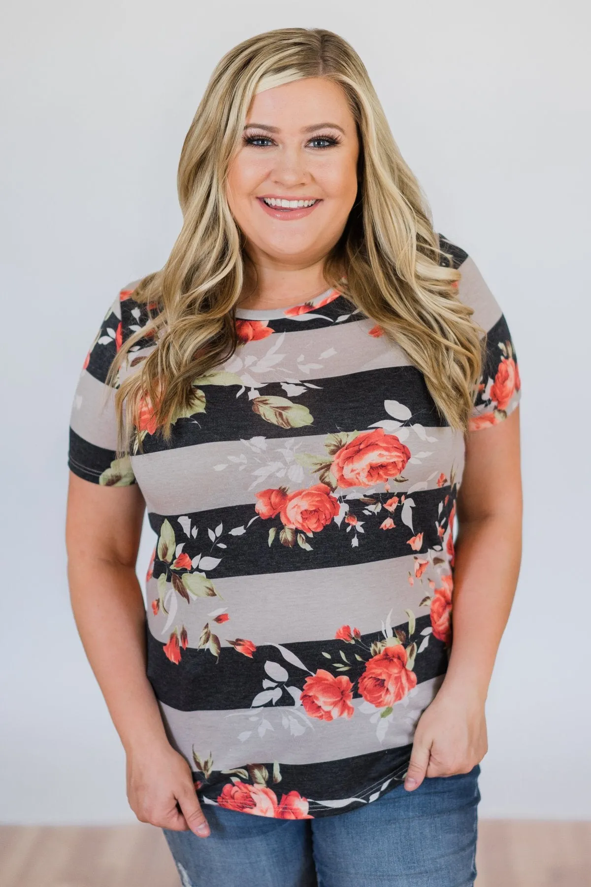 Favorite Type of Floral Striped Top