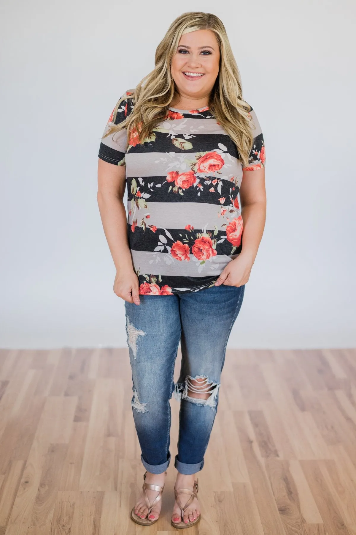 Favorite Type of Floral Striped Top