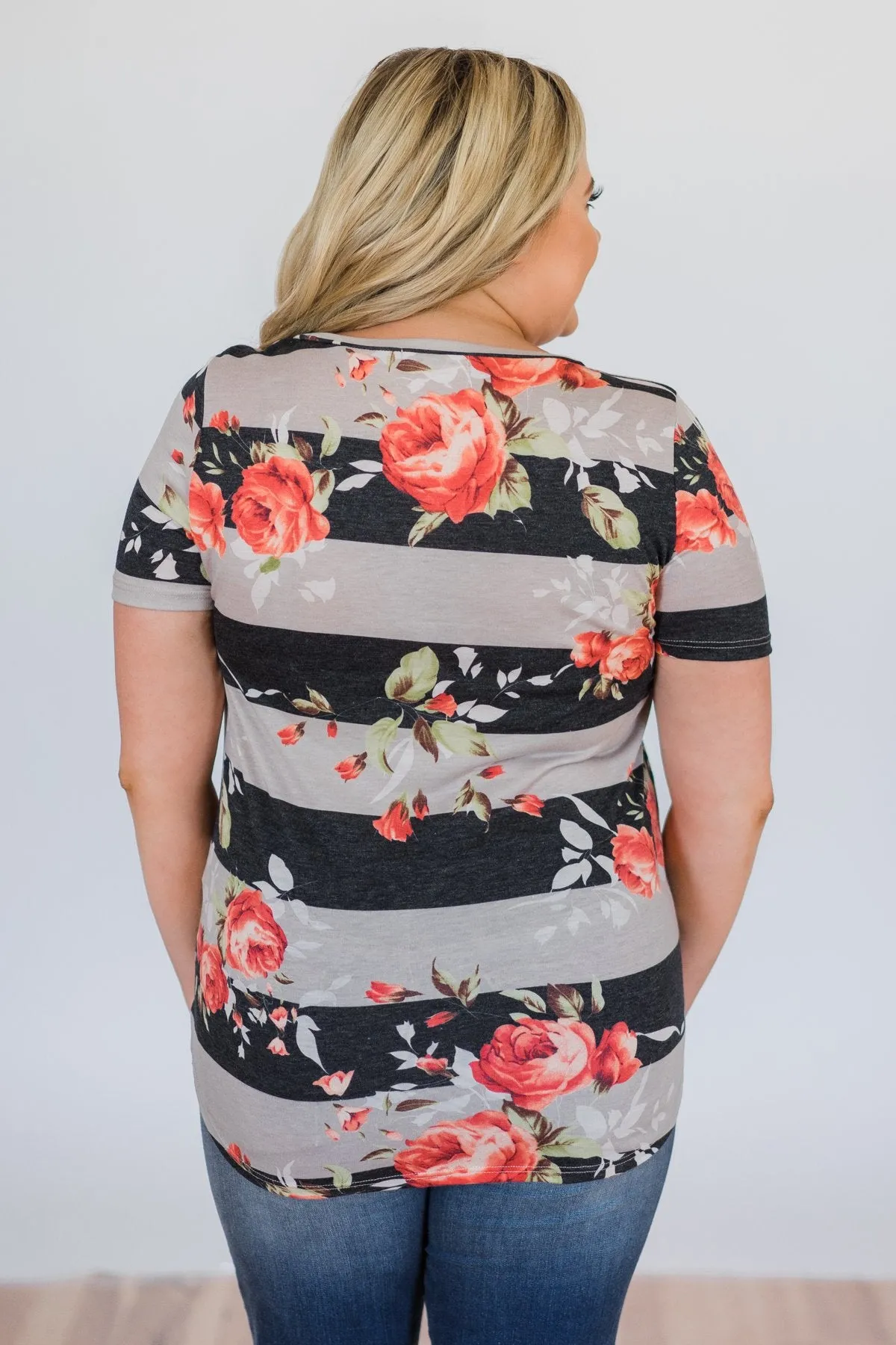 Favorite Type of Floral Striped Top
