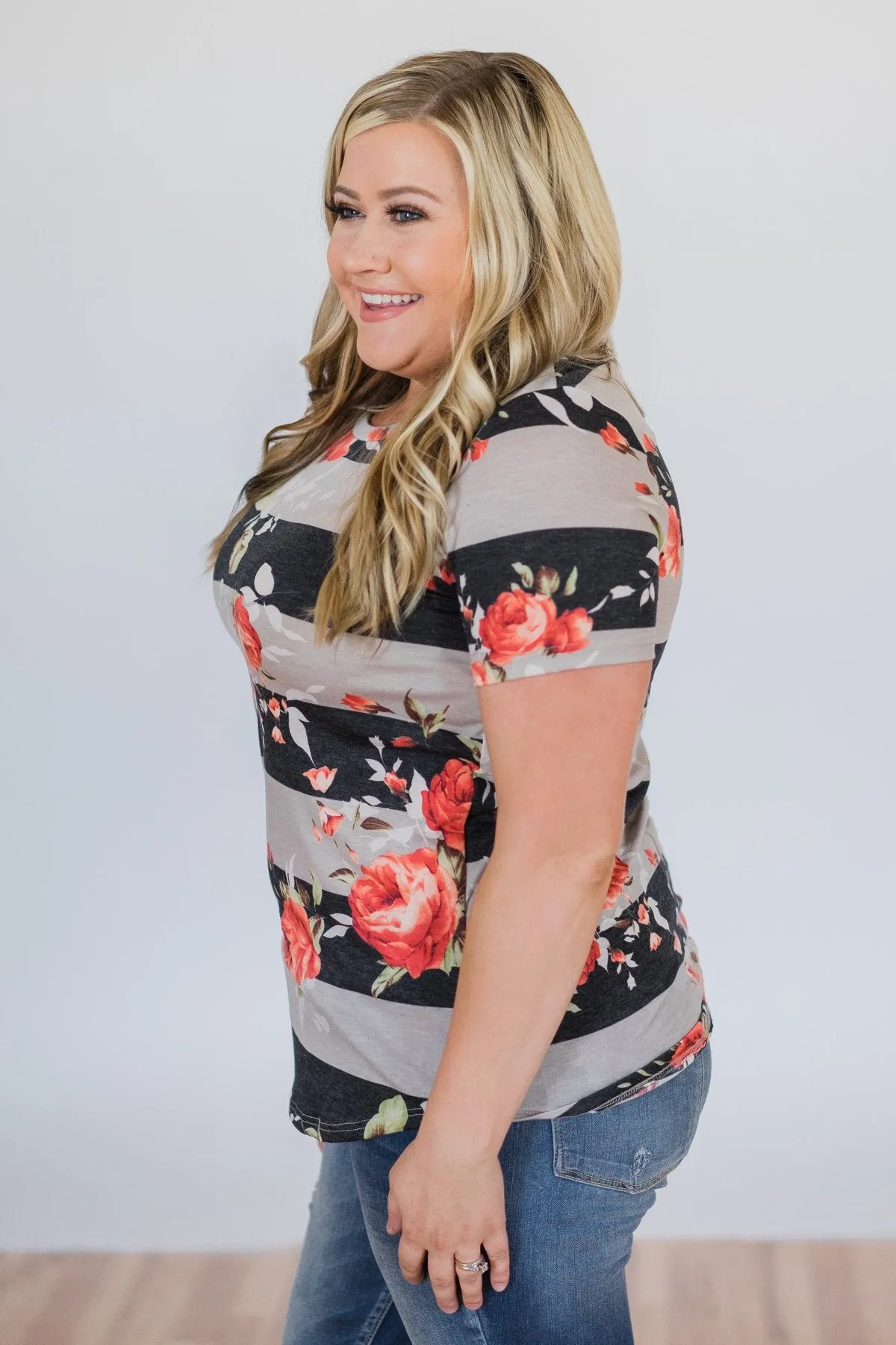Favorite Type of Floral Striped Top