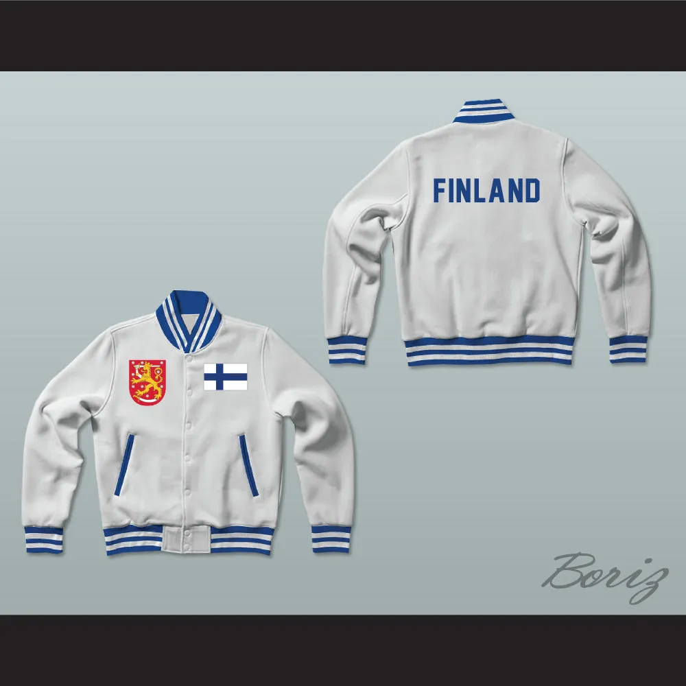Finland Varsity Letterman Jacket-Style Sweatshirt