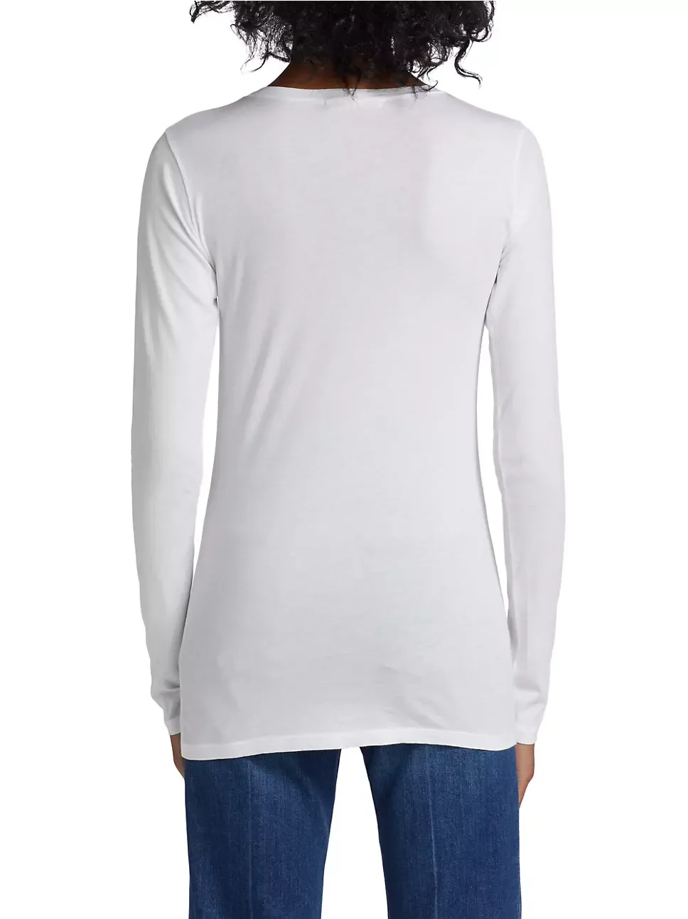 FITTED LONG SLEEVE T-SHIRT IN WHITE