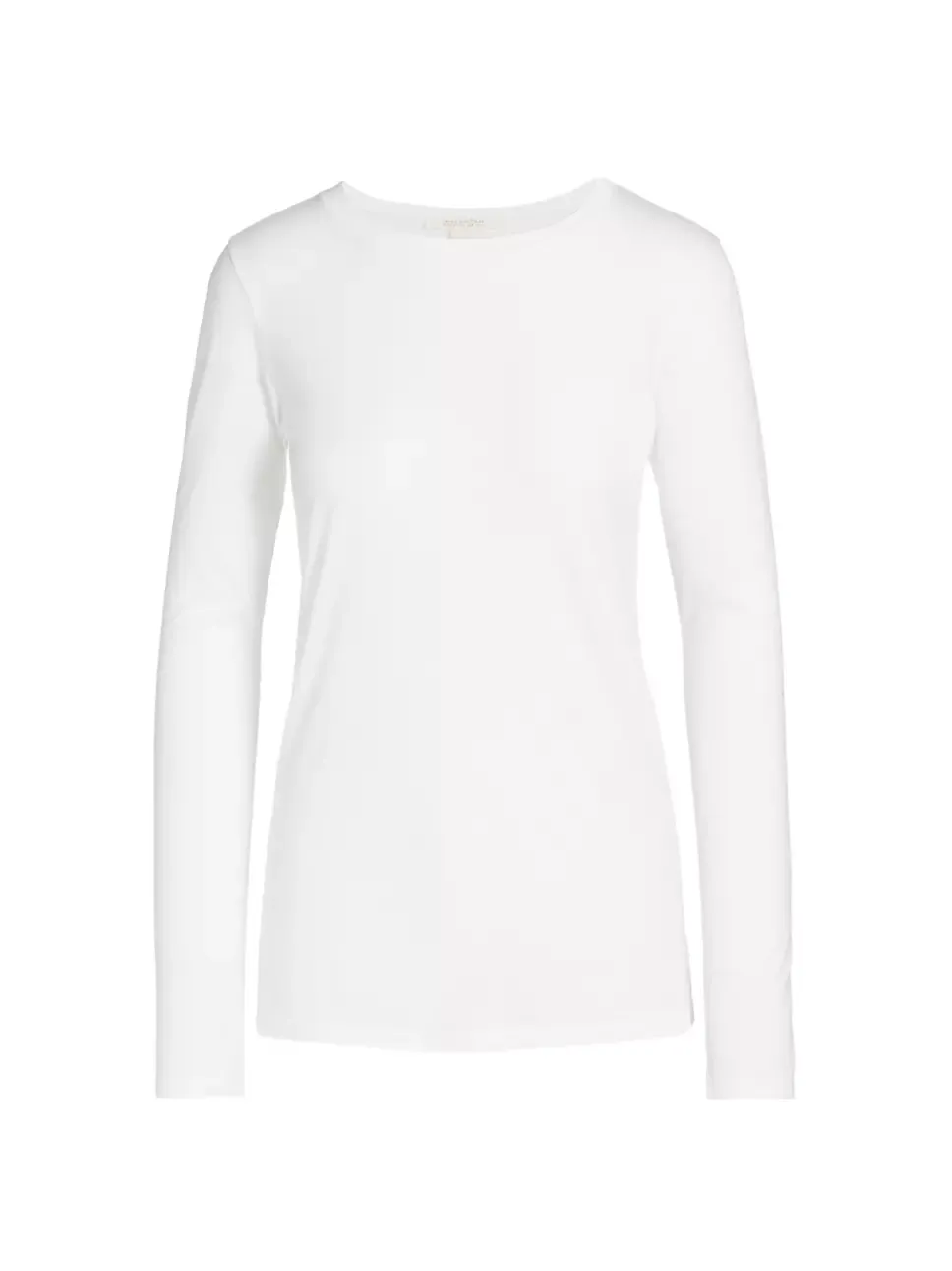 FITTED LONG SLEEVE T-SHIRT IN WHITE