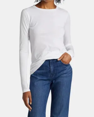 FITTED LONG SLEEVE T-SHIRT IN WHITE