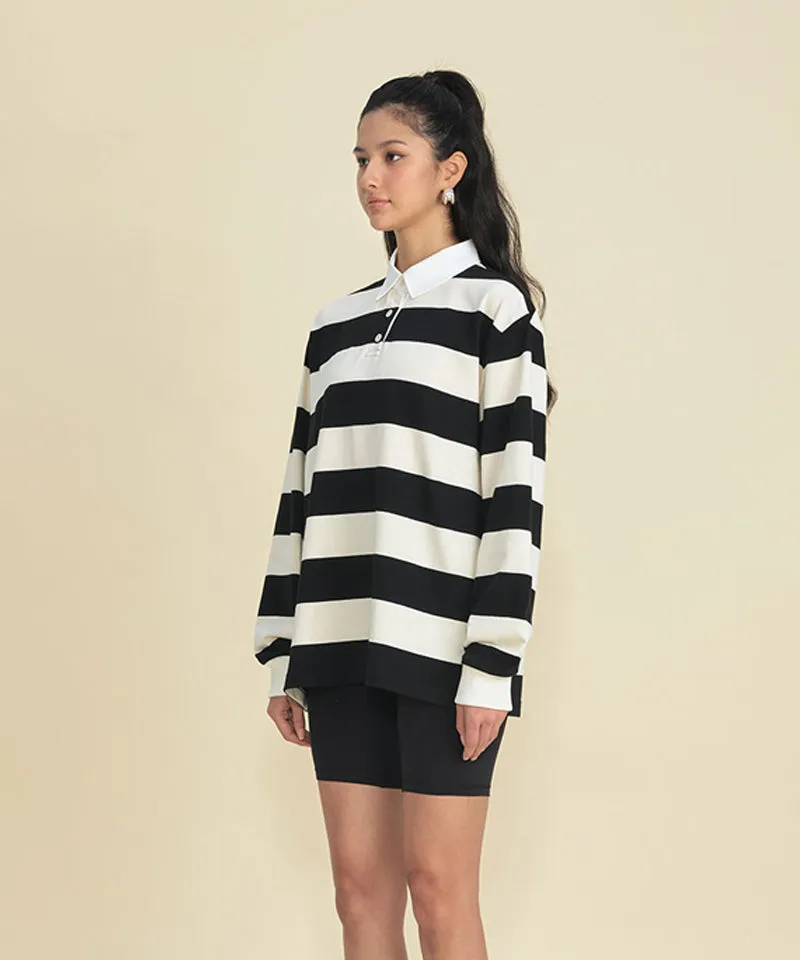 FORDI Stripe Collar T-Shirt - Black