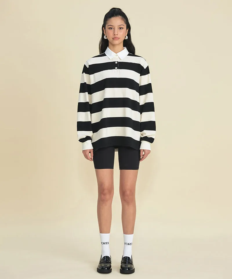 FORDI Stripe Collar T-Shirt - Black