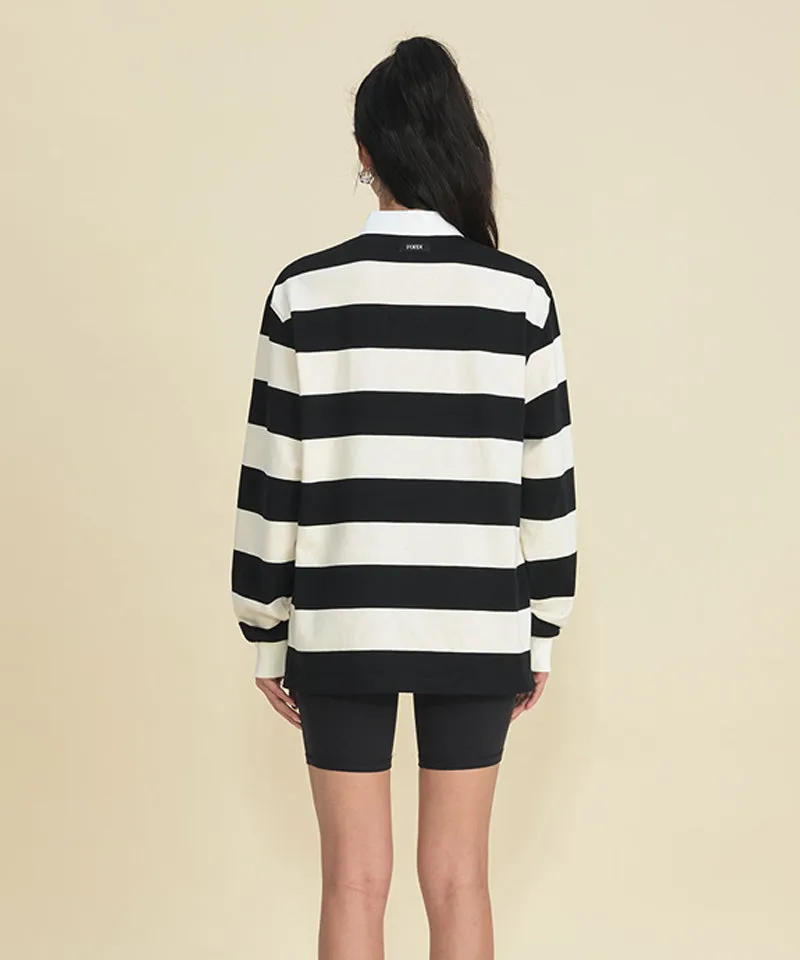 FORDI Stripe Collar T-Shirt - Black