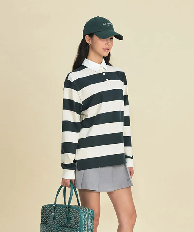 FORDI Stripe Collar T-Shirt - Forest Green