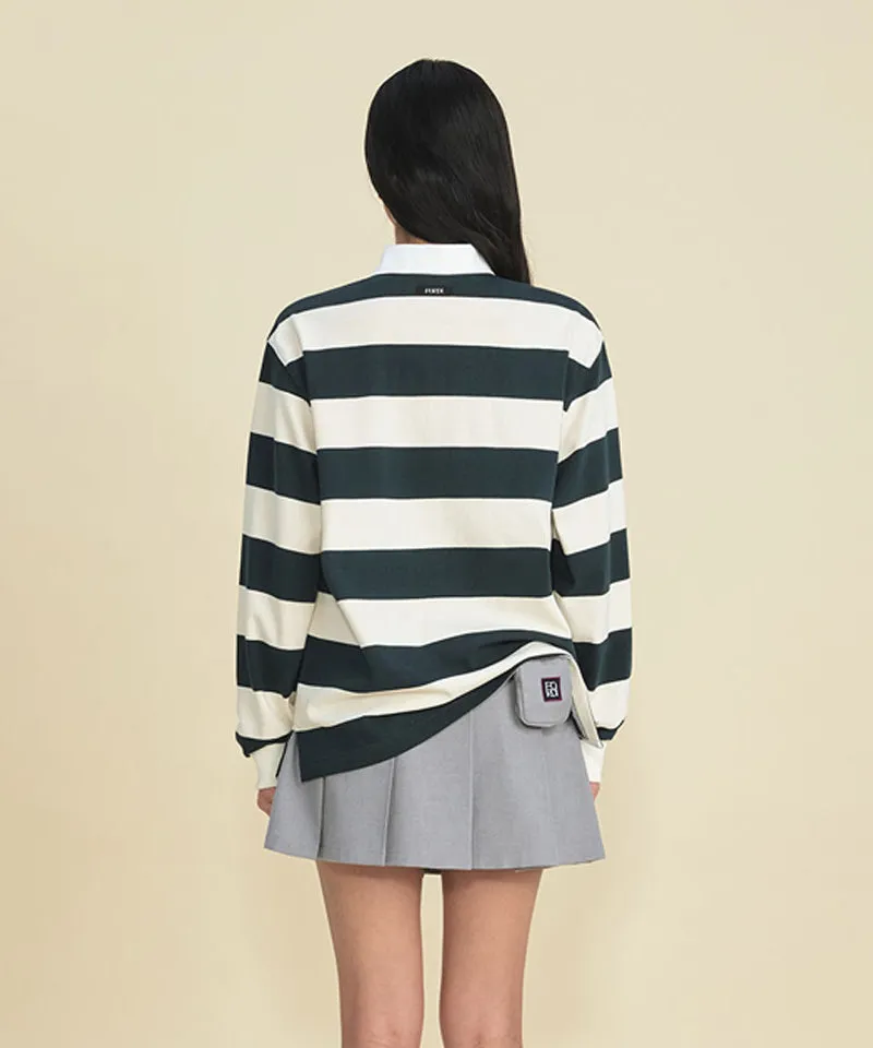 FORDI Stripe Collar T-Shirt - Forest Green