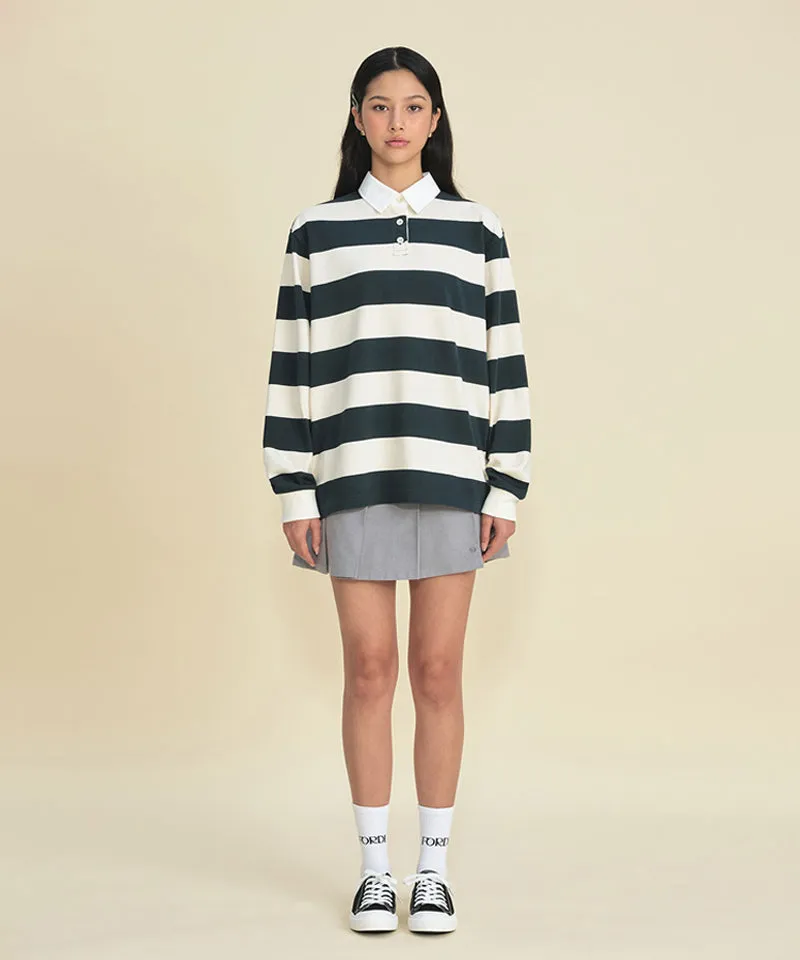 FORDI Stripe Collar T-Shirt - Forest Green