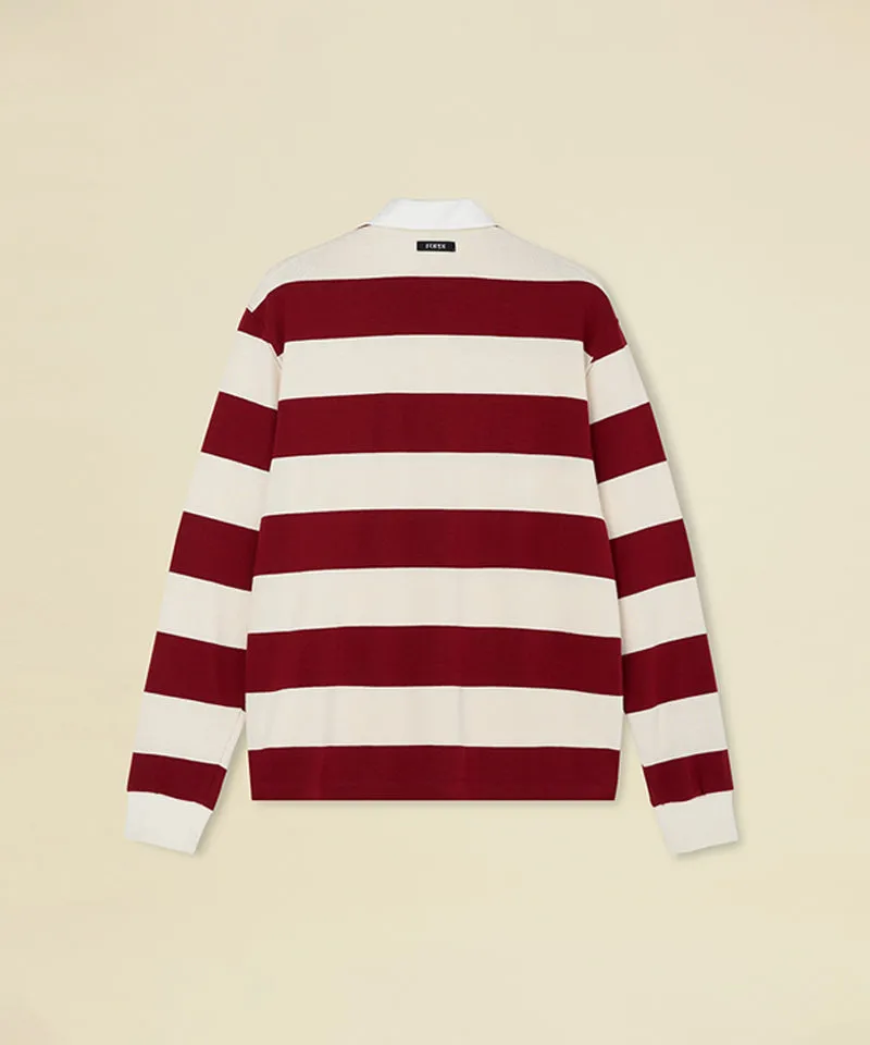 FORDI Stripe Collar T-Shirt - Wine