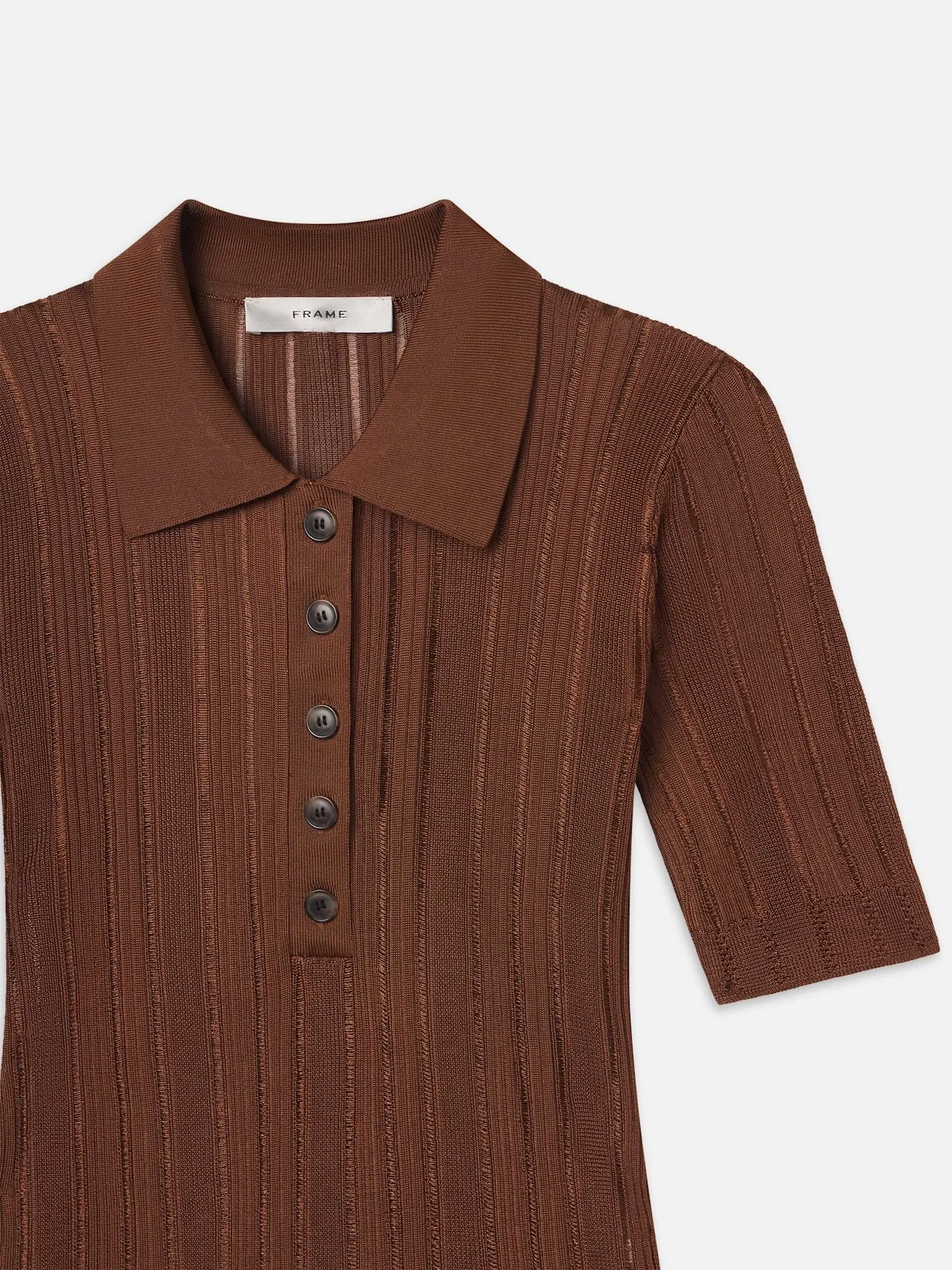 FRAME - Laddered Rib Polo - Light Camel