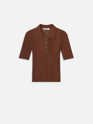 FRAME - Laddered Rib Polo - Light Camel