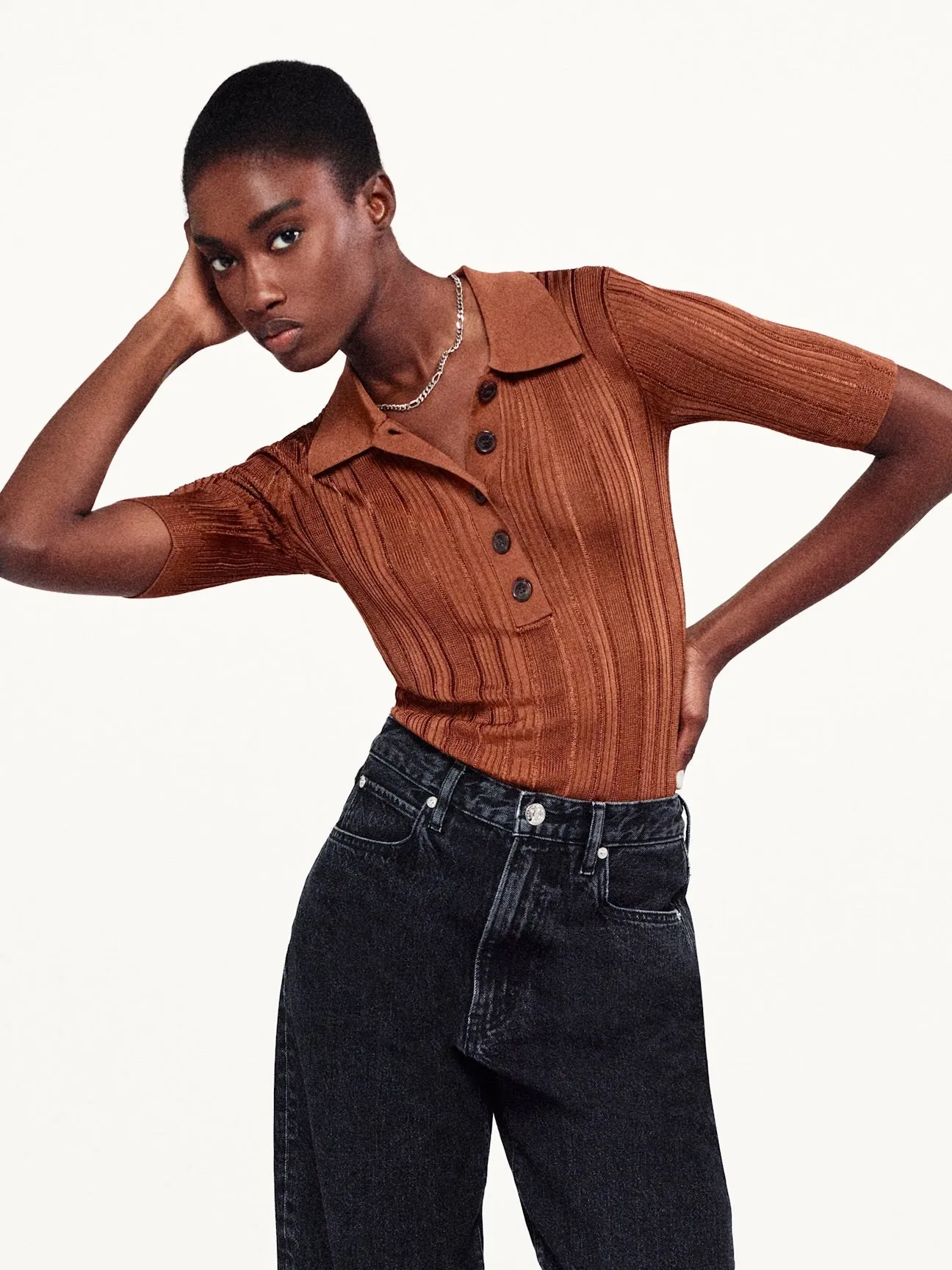 FRAME - Laddered Rib Polo - Light Camel